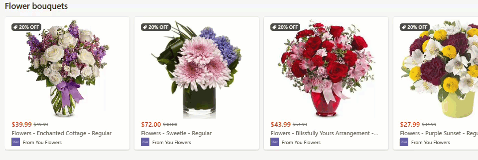 Different flowers bouquets